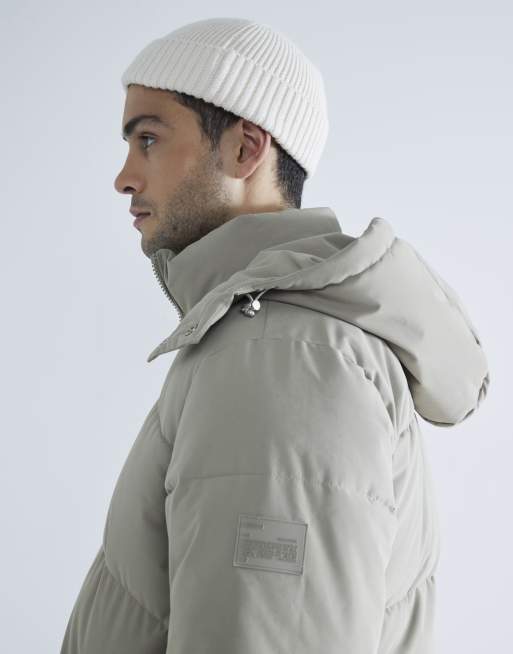 River Island - Premium - Beige dynejakke med hætte, 2 af 3