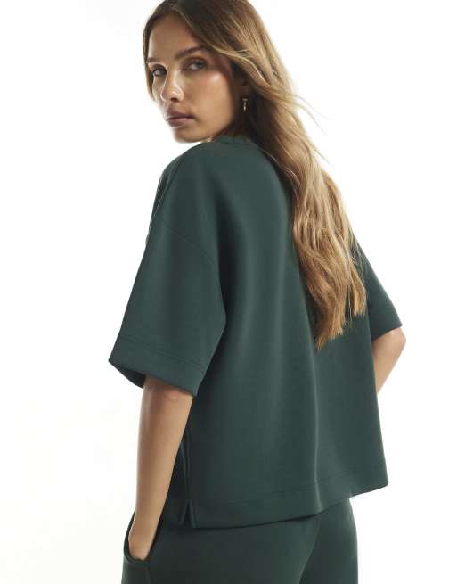River Island Premium boxy t-shirt in green, 4 of 4