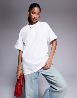 river island premium boyfriend t-shirt in white