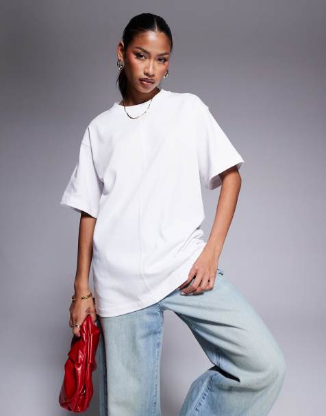 River Island premium boyfriend t-shirt in white
