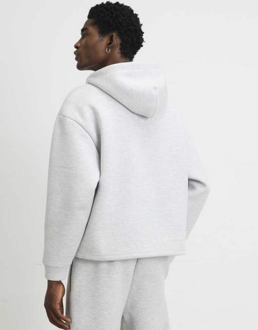 River Island Premium cotton zip through hoodie in grey - marl, 4 of 4