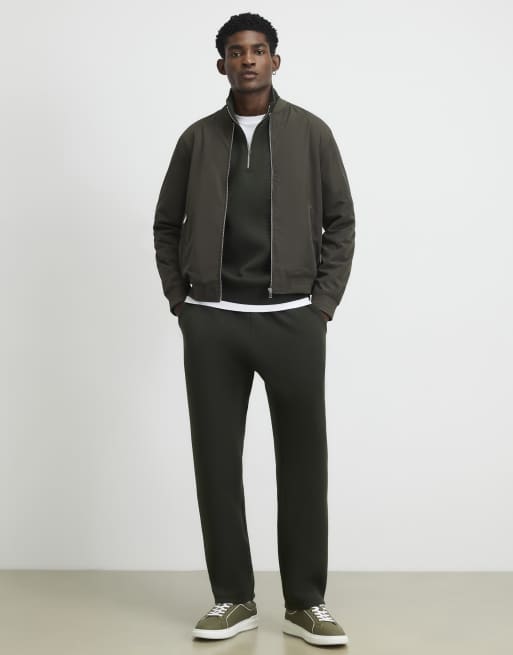 River Island Premium funnel neck sweatshirt in khaki, 3 of 4