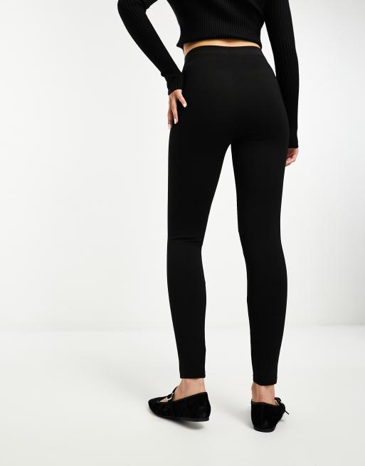 High Rise Jersey Leggings - Black