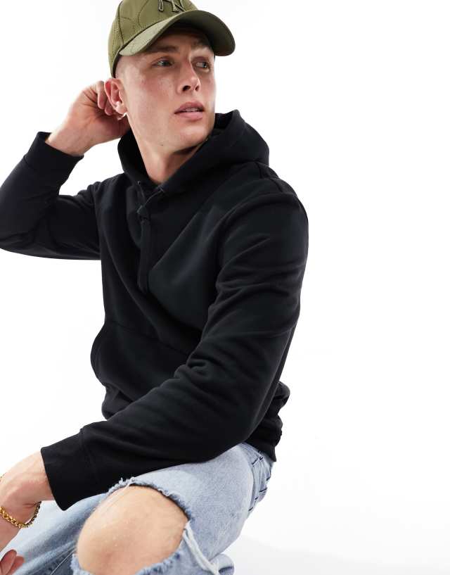 River Island - premium hoodie in black