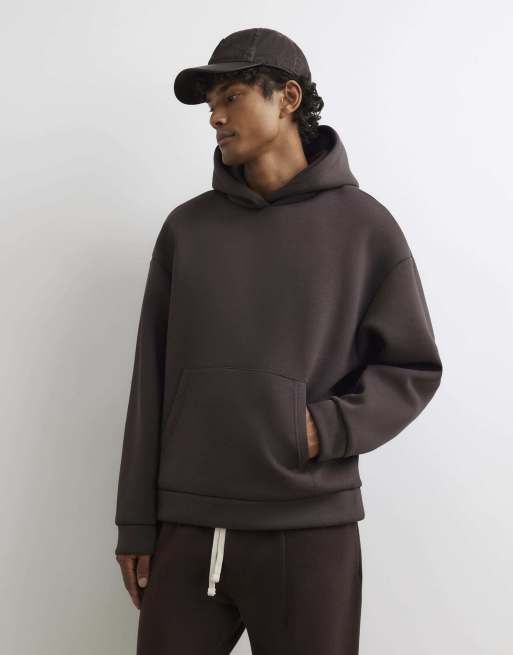 River Island Premium oversized fit cotton hoodie in brown - dark, 3 of 4