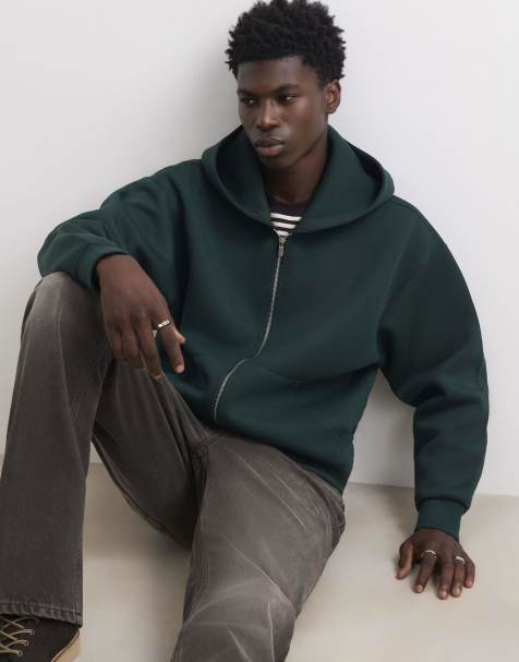 River Island Premium oversized fit cotton hoodie in green - view 1