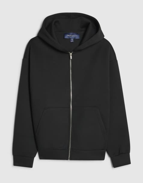 River Island Premium oversized zip up hoodie in black - view 1