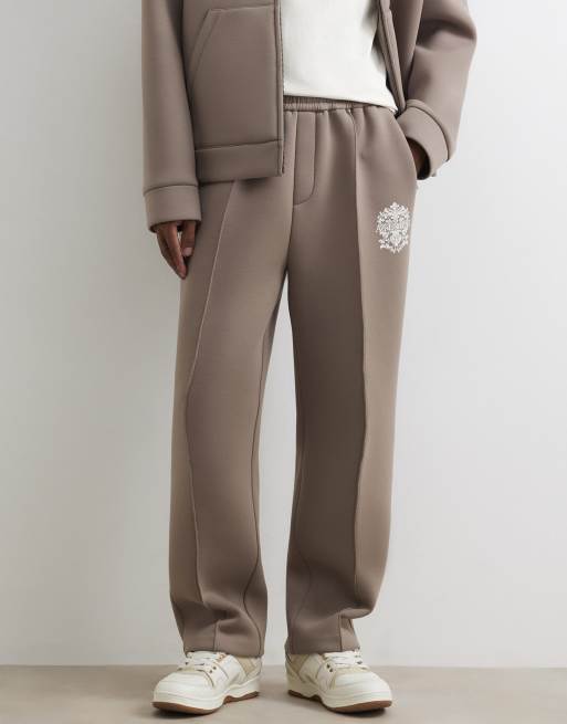 River Island Premium regular fit baroque joggers in stone, 3 of 4