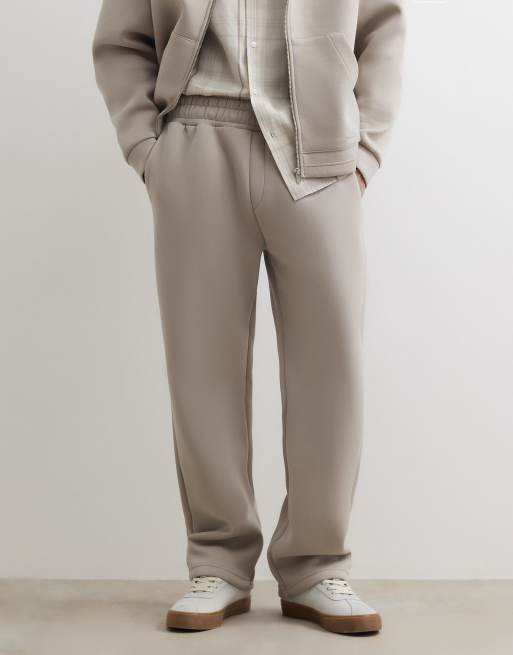 River Island Premium regular fit joggers in stone, 3 of 4