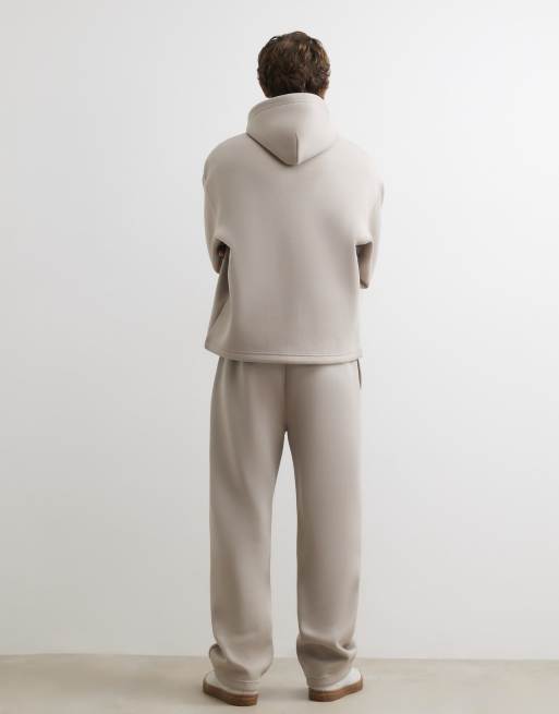 River Island Premium regular fit joggers in stone, 4 of 4