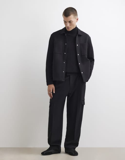 River Island Premium slim fit overshirt in black, 3 of 4