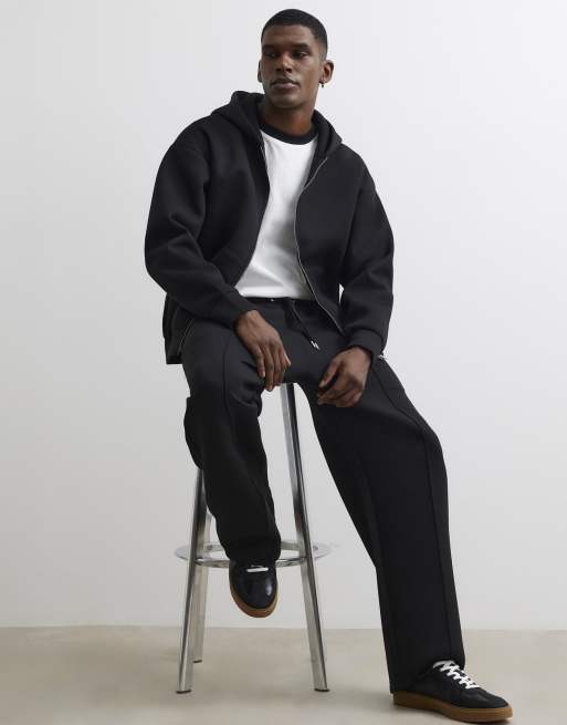 River Island Premium wide leg joggers in black, 2 of 4