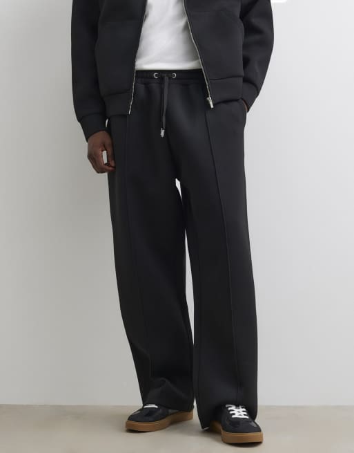 River Island Premium wide leg joggers in black, 3 of 4