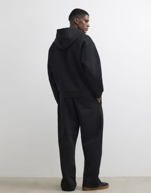 River Island Premium wide leg joggers in black, 4 of 4