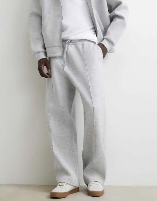 River Island Premium wide leg joggers in grey - marl, 3 of 4