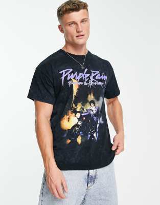 Men's Prince Purple Rain Short Sleeve Graphic Crewneck T-Shirt - Black S