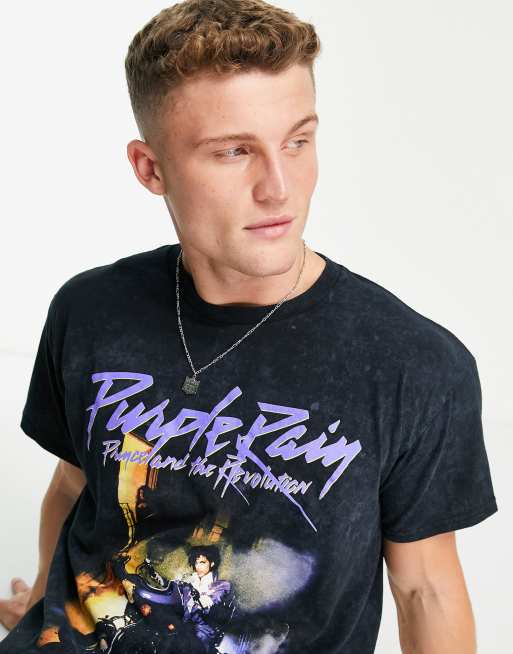 River Island Prince Purple Rain T shirt in gray