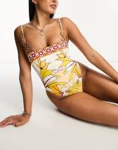 Reclaimed Vintage underwired swimsuit in gingham | ASOS