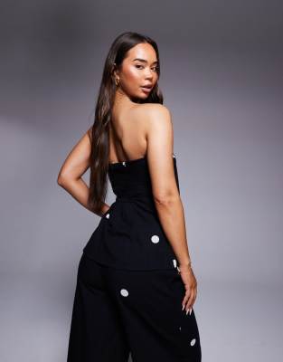 River Island Printed Polka Dot Bandeau Top