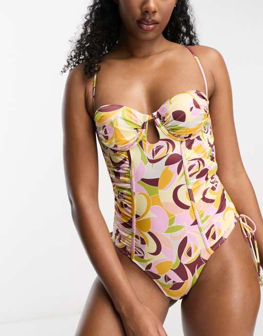 Swim Bras for Under Swimsuit Women Push-Up Swimsuit Print Set Slimming  Swimsuits for Women with Underwire, Yellow, X-Large : : Clothing,  Shoes & Accessories