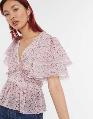 river island ruffle top