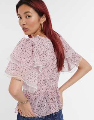 river island ruffle top