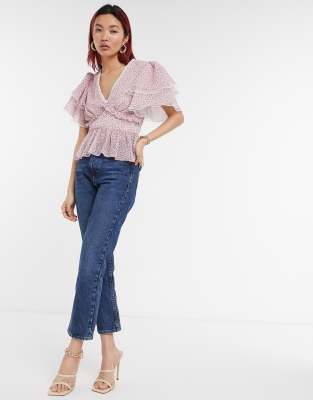 river island ruffle top