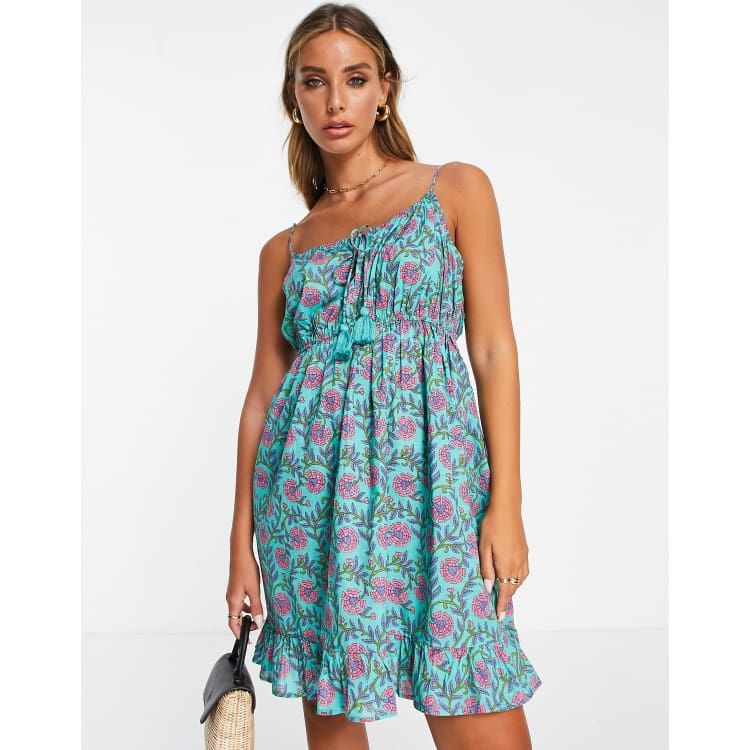 River Island printed tassel trim mini dress in blue Cra wallonieShops LEGO Wear Shorts 12010524 836
