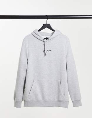 grey muscle fit hoodie