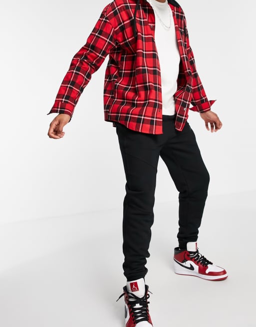 Red and discount black plaid sweatpants