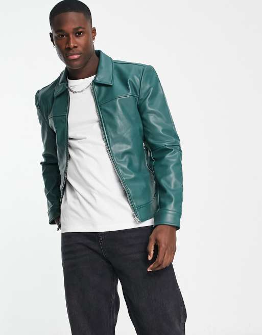 Harrington leather jacket outlet mens