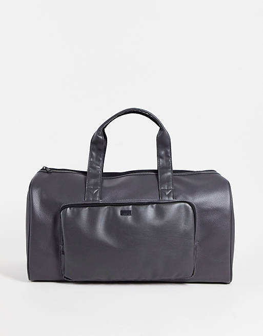 Bags River Island PU holdall in grey 