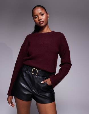 River Island Pu Micro Shorts In Black