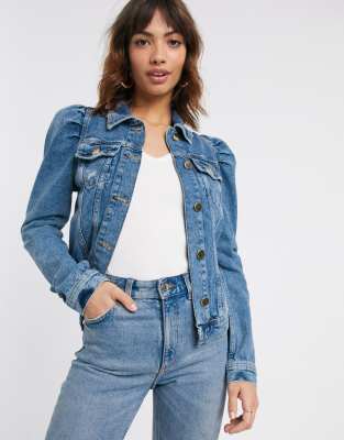 puff denim jacket