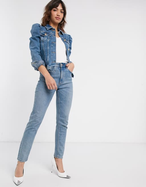 River island best sale puff denim jacket