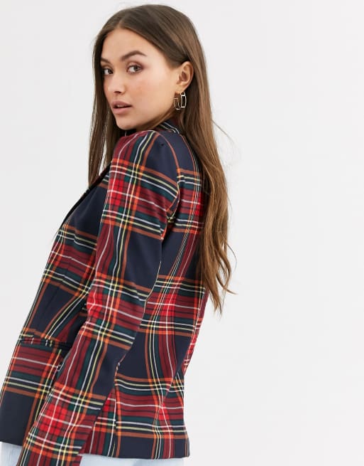 River island cheap tartan blazer