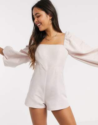 puff sleeve playsuit