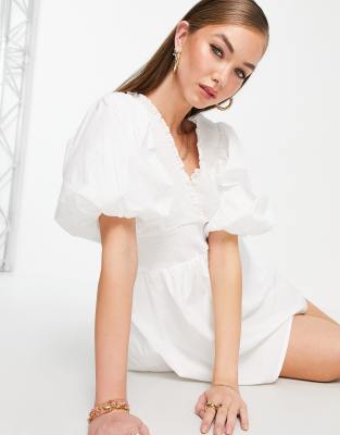 puff sleeve playsuit