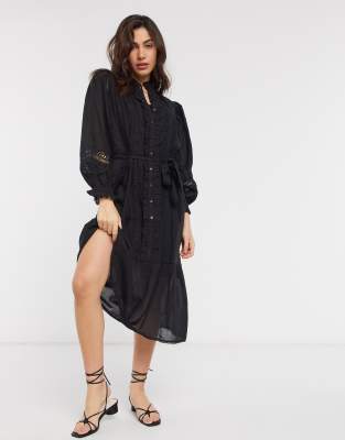 river island black shirt dress