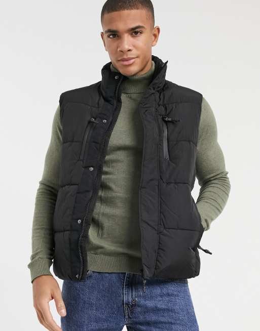 River Island puffer gilet in black