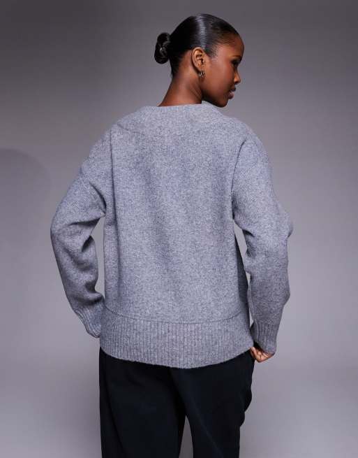 River Island - Pull à col V - Gris foncé, 3 de 4