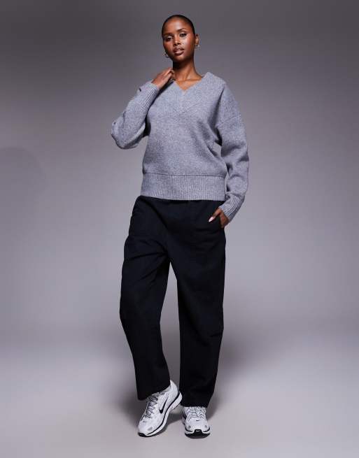 River Island - Pull à col V - Gris foncé, 4 de 4