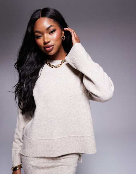 River Island - Pull court en maille épaisse - Beige - view 1