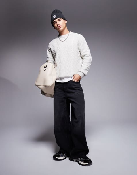 River Island - Pull en maille torsadée épaisse - Gris clair - view 1