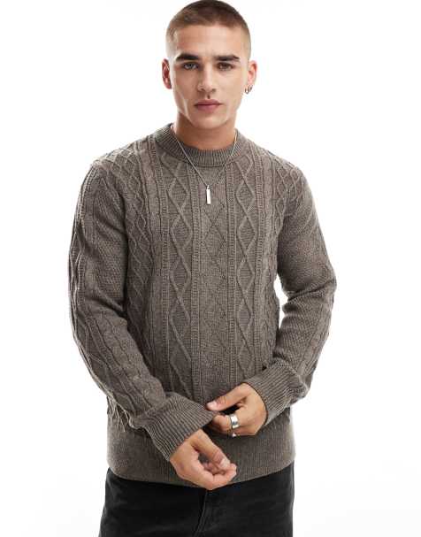 River Island - Pull épais en maille torsadée - Taupe - view 1