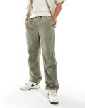 River Island pull on pants in khaki-Green