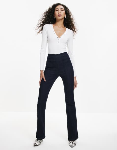 River Island Pull-on sculpt bootcut jeans in denim - dark - view 1