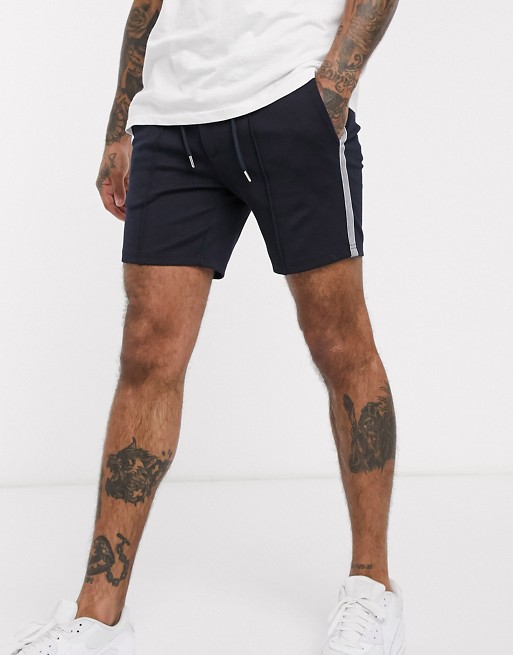 River Island pull on shorts in navy