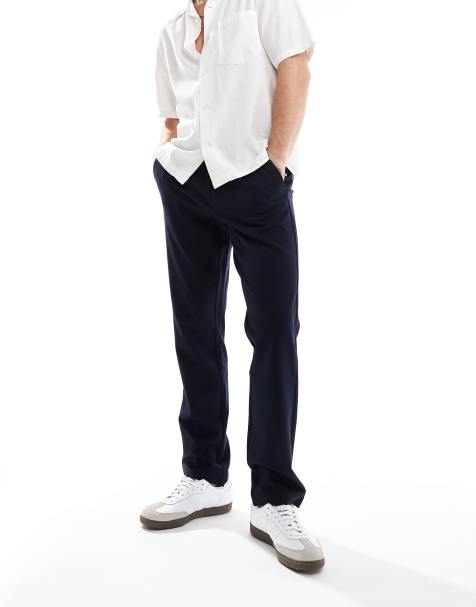 River Island pull on smart joggers in navy - view 1
