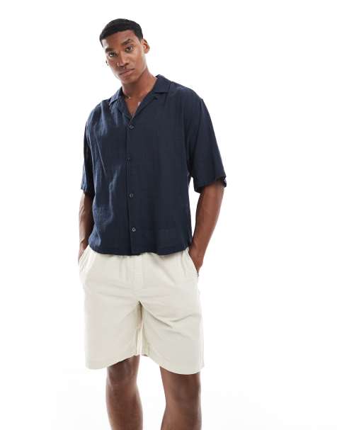River Island pull-on tech shorts in stone - view 1